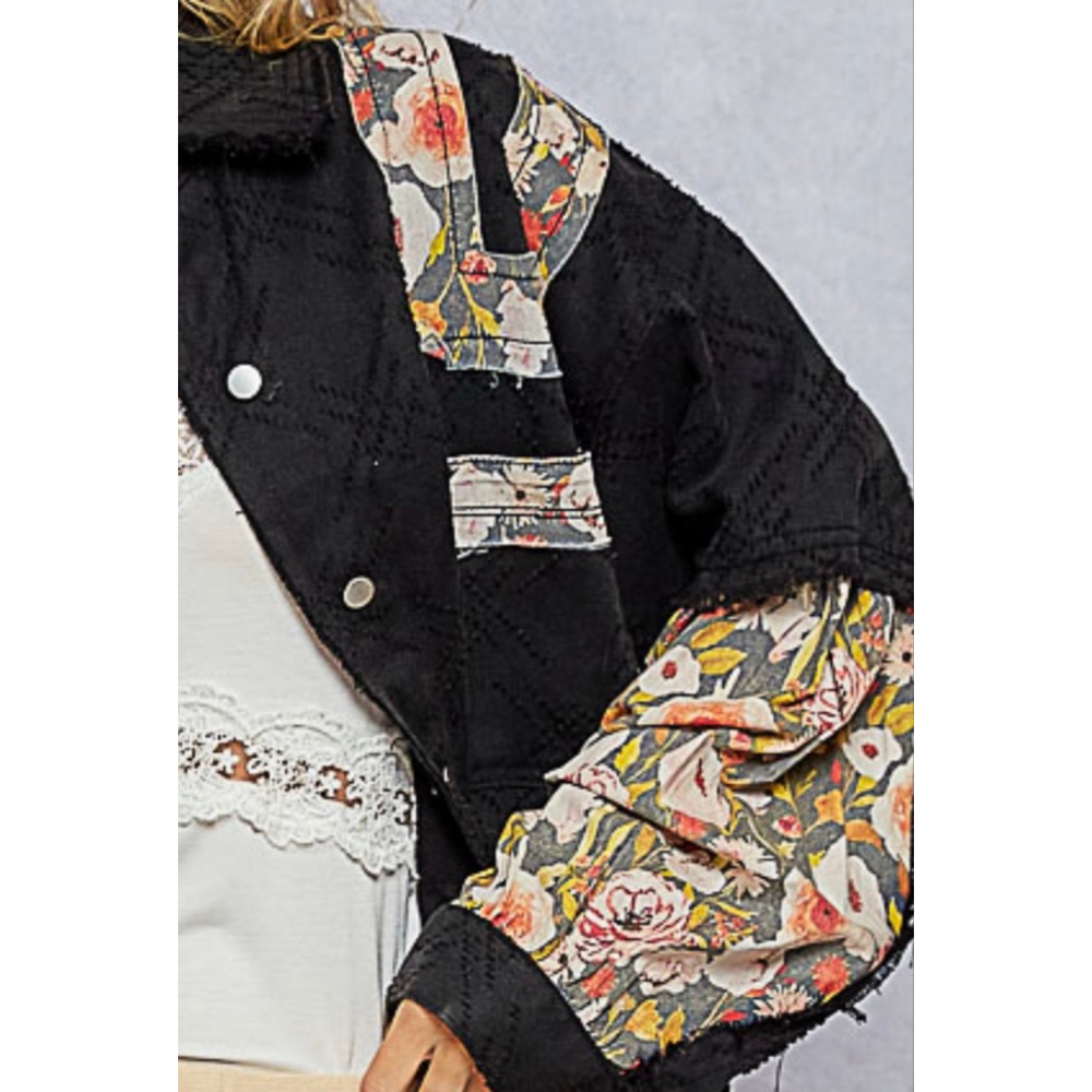 New POL Free People Style Patchwork Oversized Military Shirt Jacket sizes S M L - Picture 4 of 7